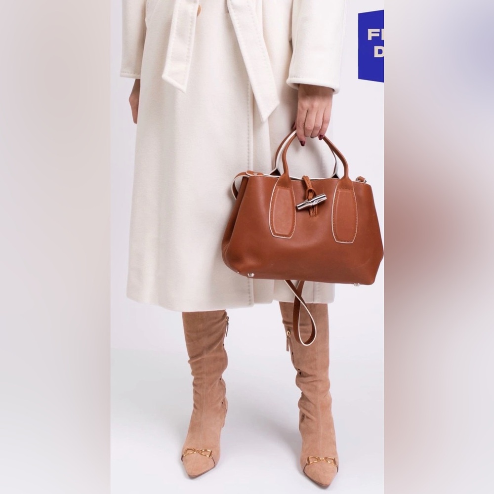 Longchamp Le Roseau leather handbag NWOT - Picture 3 of 16